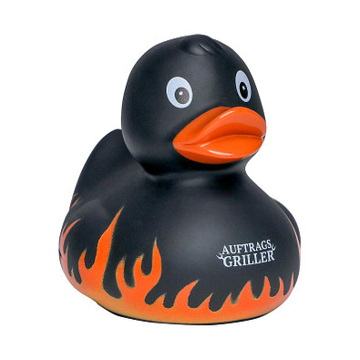 Schnabels® Bade-Ente Flammen mit Slogan Auftragsgriller, schwarz