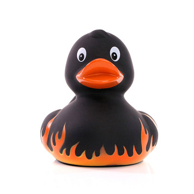 Schnabels® Bade-Ente Flammen, schwarz