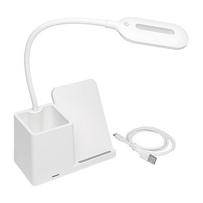 Schreibtisch-Lampe mit Ladestation LIGHT & CHARGE,weiß