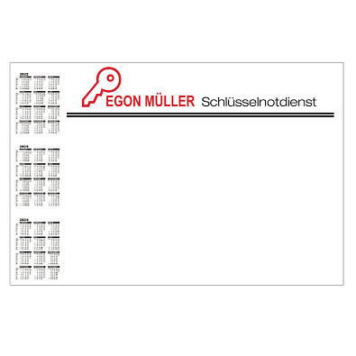 Schreibunterlage, inkl. 2-fbg. Druck, mit Kalender 2022-2024 links Schreibunterlage, inkl. 2-fbg. Druck, mit Kalender 2022-2024 links
