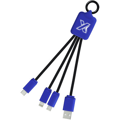 SCX.design C15 Quatro Ladekabel mit Leuchtlogo, Reflex blue/schwarz