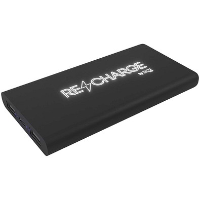 SCX.design P40 10.000 mAh kabellose Powerbank mit Leuchtlogo, schwarz