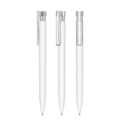 senator® Druckkugelschreiber Liberty Soft Touch, blaue Mine, weiß