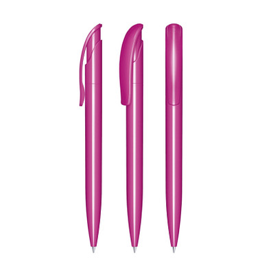 senator® Druckkugelschreiber Challenger Polished, blaue Mine, pink rhodamine red