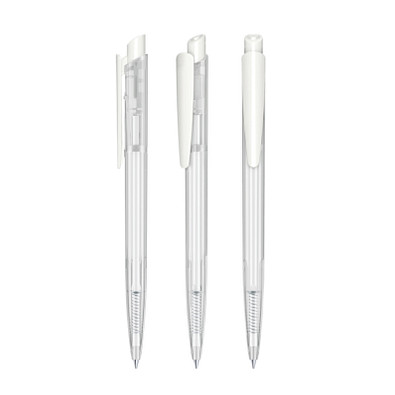 senator® Druckkugelschreiber Dart Clear, blaue Mine, weiß senator® Druckkugelschreiber Dart Clear, blaue Mine, weiß