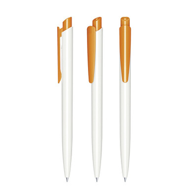 senator® Druckkugelschreiber Dart Polished Basic, blaue Mine, weiß,orange 151