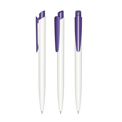 senator® Druckkugelschreiber Dart Polished Basic, blaue Mine, weiß,violett 267