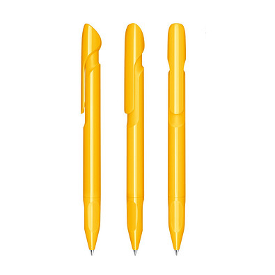 senator® Druckkugelschreiber Evoxx Polished Recycled, blaue Mine, gelb