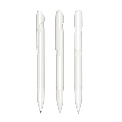 senator® Druckkugelschreiber Evoxx Polished Recycled, blaue Mine, weiß