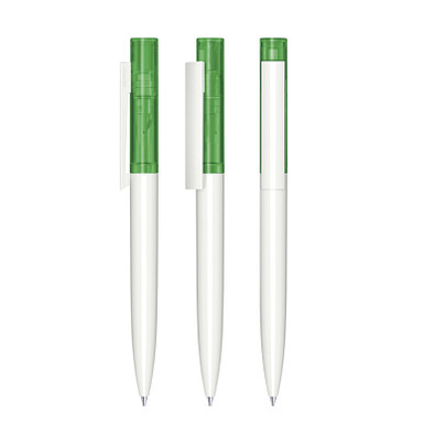 senator® Drehkugelschreiber Headliner Clear, blaue Mine, weiß,grün 347