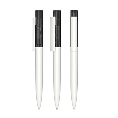 senator® Drehkugelschreiber Headliner Clear, blaue Mine, weiß,schwarz