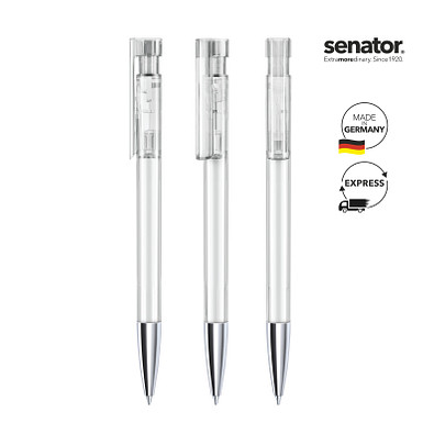 senator® Druckkugelschreiber Liberty Clear MTT, blaue Mine, weiß senator® Druckkugelschreiber Liberty Clear MTT, blaue Mine, weiß