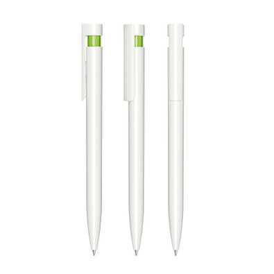 senator® Druckkugelschreiber Liberty Polished Basic, blaue Mine, weiß/grün 376