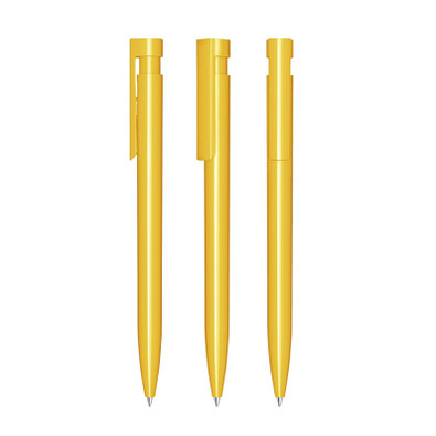 senator® Druckkugelschreiber Liberty Polished, blaue Mine, gelb 7408