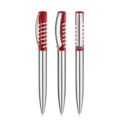 senator® Druckkugelschreiber New Spring clear MB MC, blaue Mine, rot 186 senator® Druckkugelschreiber New Spring clear MB MC, blaue Mine, rot 186