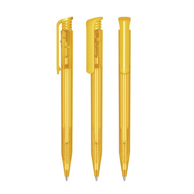 senator® Druckkugelschreiber Super Hit Clear, blaue Mine, gelb 7408