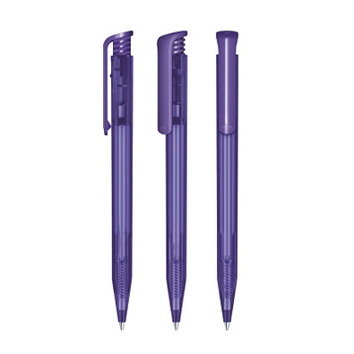 senator® Druckkugelschreiber Super Hit Clear, blaue Mine, violett 267