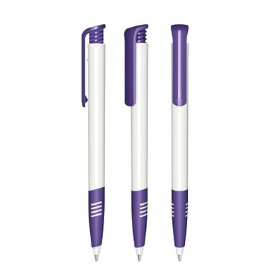 senator® Druckkugelschreiber Super Hit Polished Basic SG, blaue Mine, weiß,violett 267