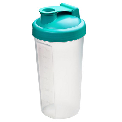 Shaker Protein, 0,6 l, teal/transparent