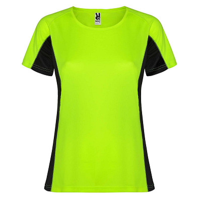Shanghai Sport T-Shirt für Damen, Fluor Green / schwarz, XL