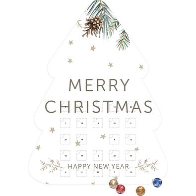 Shape Adventskalender Tannenbaum, Lindt LINDOR Minikugeln, Tannenzweige