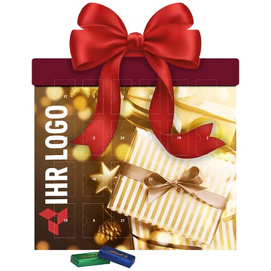 Shape Adventskalender Geschenk, Lindt Schokotäfelchen, Gold-Paket