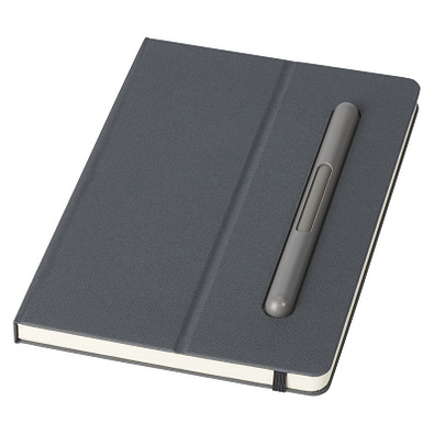 Skribo Kugelschreiber und Notizbuch im Set, grau