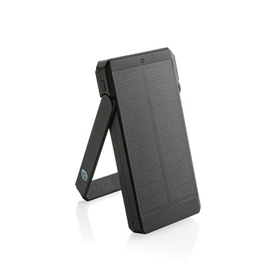 Skywave 10000mAh Solarpowerbank aus RCS recycelt. Kunststoff, schwarz