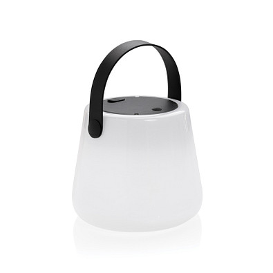 SolarGlow Außenleuchte aus RCS rec. Kunststoff mit USB-Lampe, weiß