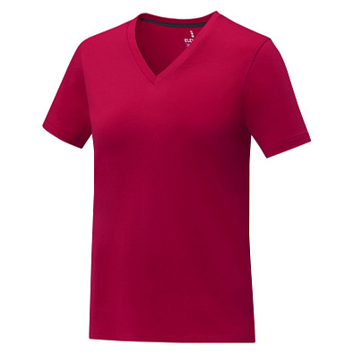 Somoto T-Shirt mit V-Ausschnitt für Damen, rot, XS