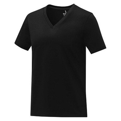 Somoto T-Shirt mit V-Ausschnitt für Damen, schwarz, XS