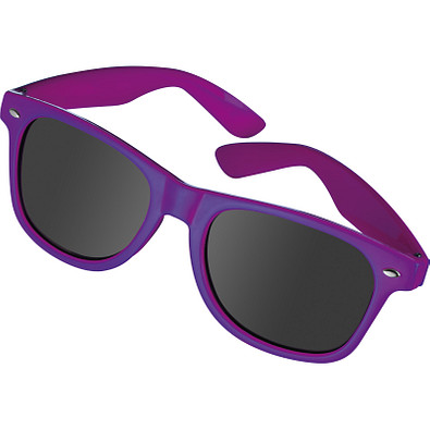 Sonnenbrille aus Kunststoff im Nerdlook, UV 400 Schutz, violett