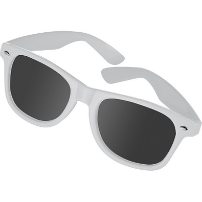 Sonnenbrille aus Kunststoff im Nerdlook, UV 400 Schutz, weiss