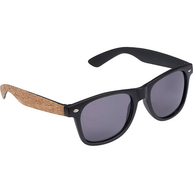 Sonnenbrille mit Bügeln aus Kork, beige