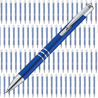 Spar-Preis 100 Teile, Metall-Kugeschreiber Minsk, inkl. Gravur, blau