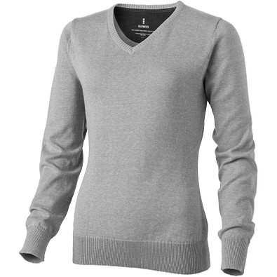 ELEVATE Damen Pullover Spruce mit V Ausschnitt, grau meliert, L ELEVATE Damen Pullover Spruce mit V Ausschnitt, grau meliert, L