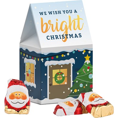 Standbodenbox, Mini Schoko Weihnachtsmänner, inkl. Druck