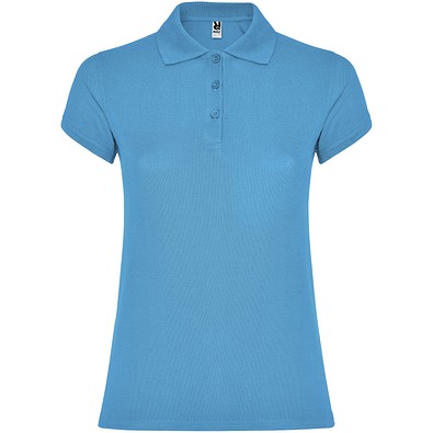 Star Poloshirt für Damen, türkis, M