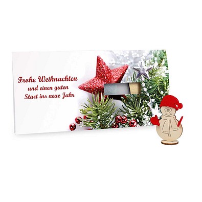 Steckfiguren-Karte Filz, Schneemann, 1-seit. Druck