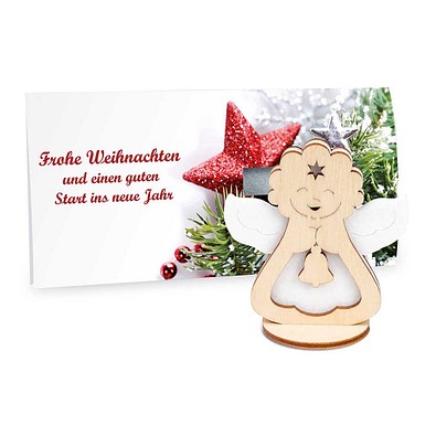 Steckfiguren-Karte Filz Premium, Engel, 1-seit. Druck