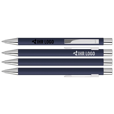 uma® Metall-Kugelschreiber Straight SI, blaue Mine, dunkelblau