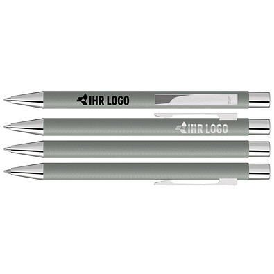 uma® Metall-Kugelschreiber Straight SI, blaue Mine, grau