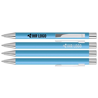 uma® Metall-Kugelschreiber Straight SI, blaue Mine, hellblau