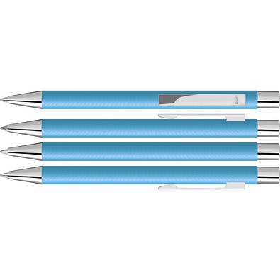 uma® Metall-Kugelschreiber Straight SI, blaue Mine, hellblau