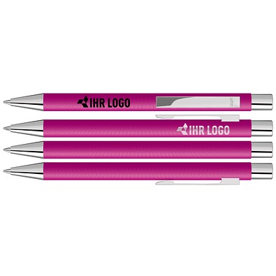 uma® Metall-Kugelschreiber Straight SI, blaue Mine, magenta