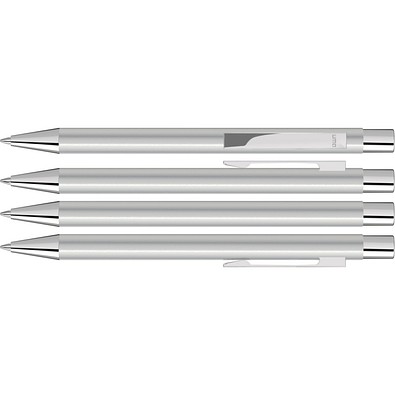 uma® Metall-Kugelschreiber Straight SI, blaue Mine, silber-matt