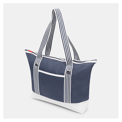 Strandtasche MARLENE,beige, marineblau