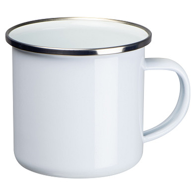 Sublimations Emaille Tasse , weiss