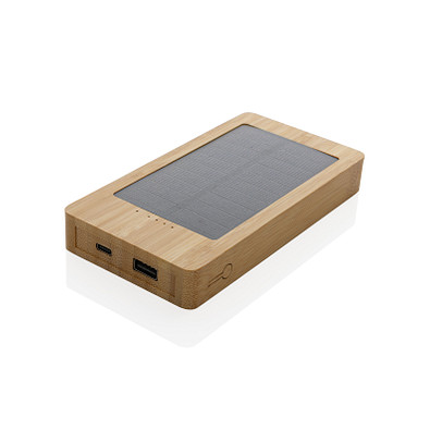 Sunwick 10.000mah Bambus Solar Powerbank, braun