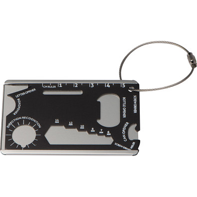 Survival Kofferanhänger aus Aluminium, schwarz